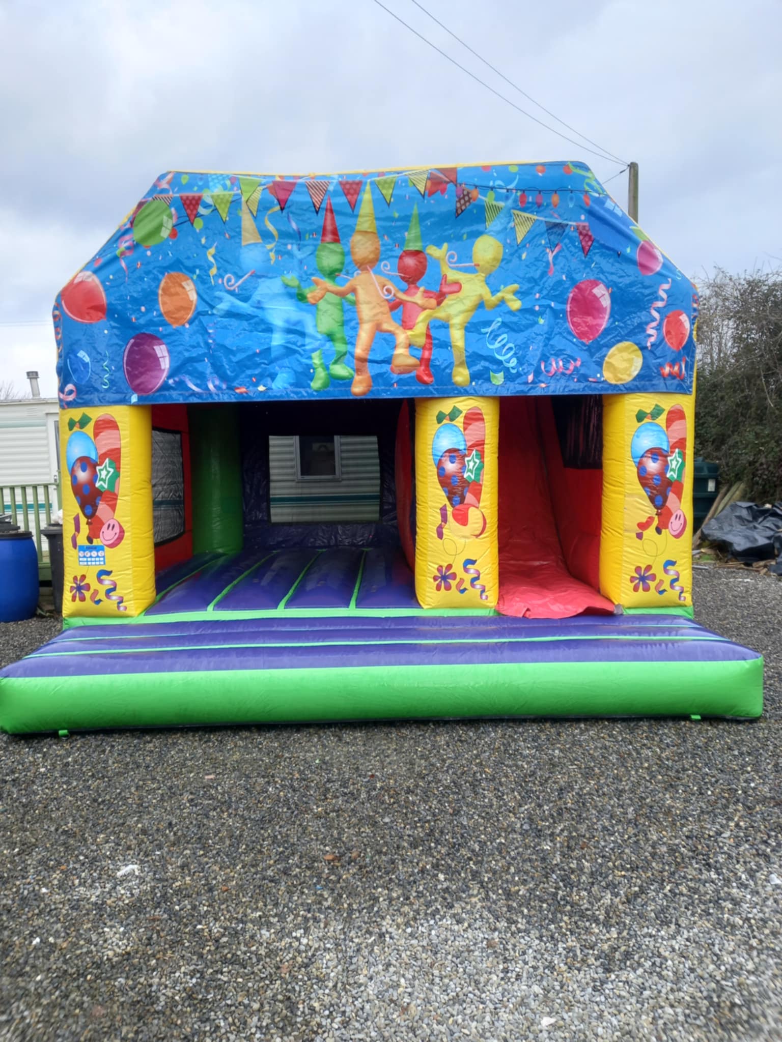 Bouncy castle angle view