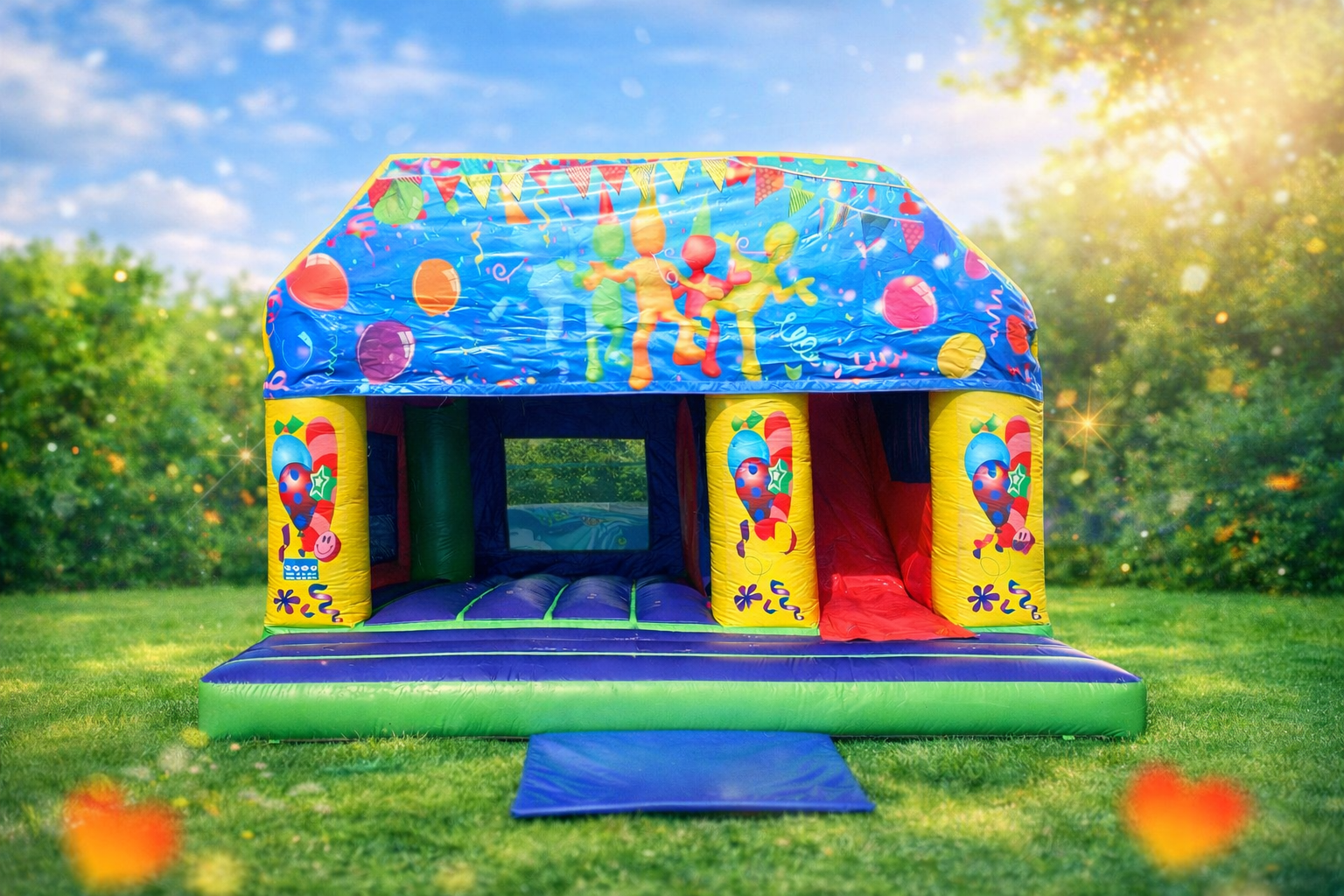 Bouncy castle party setup for kids